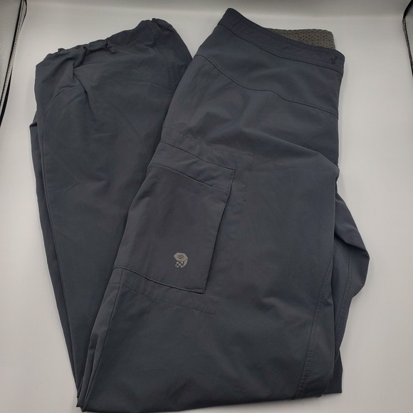 Mountain Hardwear Pants - Mountain Hardwear Womens Hiking Cargo Pants Gray Bungee Hem Size 6/32 Outdoor